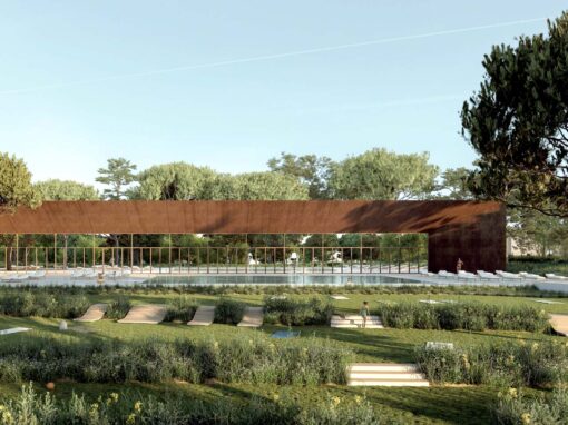 Aménagements paysagers et construction du centre aquatique de Lambesc